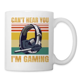 Funny Gamer Headset Can't Hear You I'm Gaming - Tasse - Weiß - Rechts