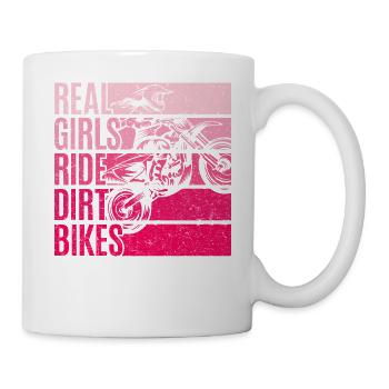 Vintage Real Girls Ride Dirt Bikes - Mug - white - Right
