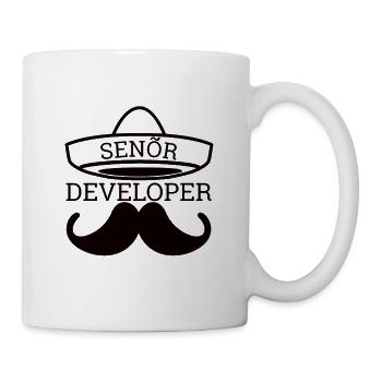 « Senor Developer, Senior Developer » | Programmeurs - Mug blanc - blanc - Droite