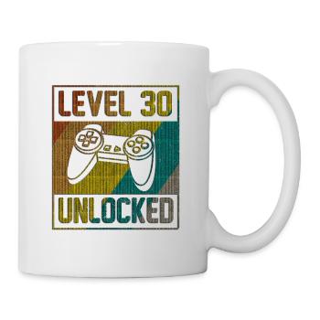 30 Geburtstag Geschenk Level 30 Unlocked - Tasse - Weiß - Rechts