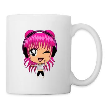 Anime, jeux, jeu, jouer, musique, émoticônes, fille - Mug blanc - blanc - Droite