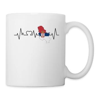 Battement de coeur de la Serbie - Mug blanc - blanc - Droite