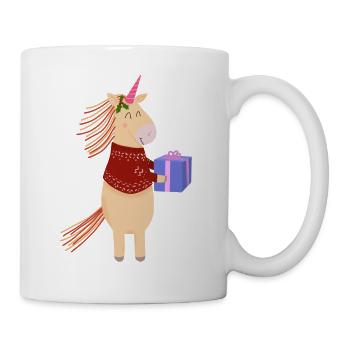 Yellow unicorn christmas gift - Mug - white - Right