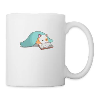 Cute hamster bookworm books - Mug - white - Right