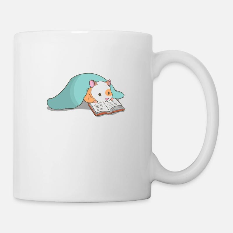 Niedlicher Hamster Leseratte Bücher - Tasse - Weiß