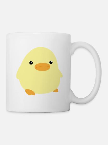 Süße Ente Meme Huhn Hahn Tier niedlich Dank Küken - Tasse - Weiß