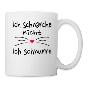 Ich Schnarche nicht Ich Schnurre Katze Geschenk - Tasse - Weiß - Rechts