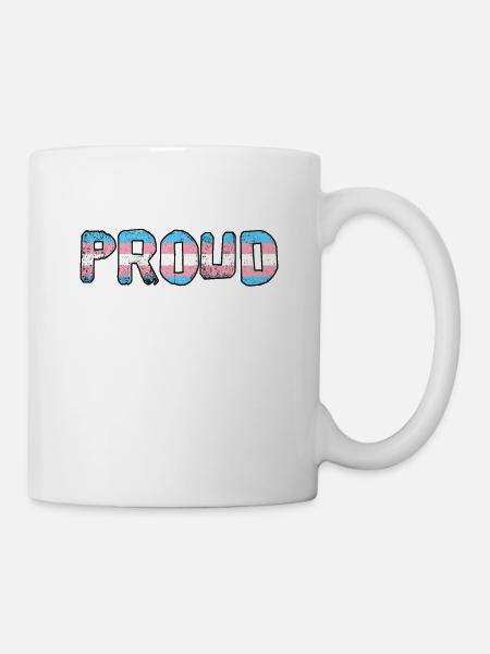 FIÈRE trans flag LGBTQ - Mug blanc - blanc