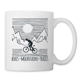 Mountain bike rider cycling MTB cycling - Mug - white - Right