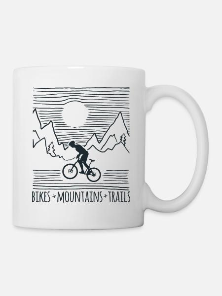 Mountainbike-Fahrer Fahrradfahren MTB-Radfahren - Tasse - Weiß