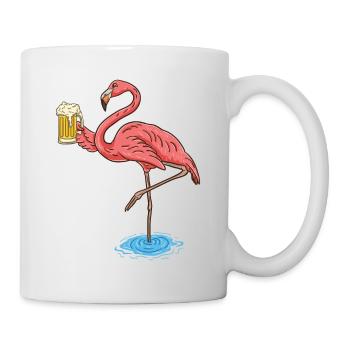 Flamingo boit un cadeau de bière pour les amateurs de bière - Mug blanc - blanc - Droite