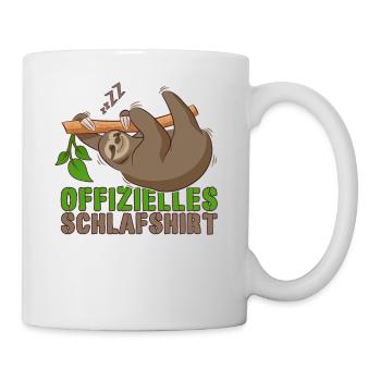 Offizielles Schlafshirt Pyjama Schlafanzug - Tasse - Weiß - Rechts