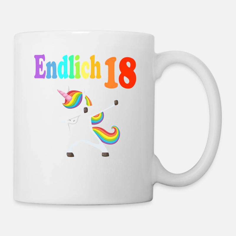 18. Geburtstag Einhorn Einhörner Erwachsen - Tasse - Weiß
