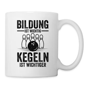 Kegeln Kegelbahn Kegelverein Geschenk - Tasse - Weiß - Rechts