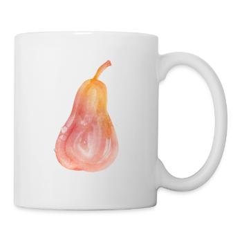 Red Pear Painted Watercolor Art Watercolor Red - Mug - white - Right