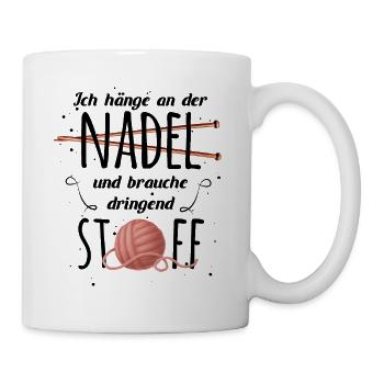 Witziger Strickwolle Spruch für Omas Geschenk - Tasse - Weiß - Rechts
