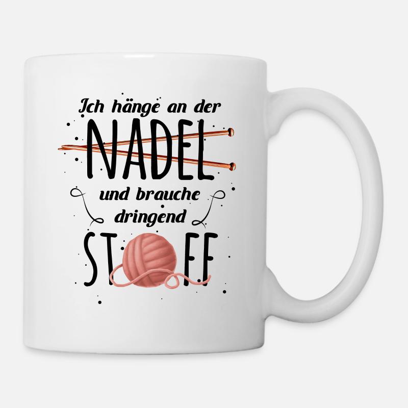 Witziger Strickwolle Spruch für Omas Geschenk - Tasse - Weiß