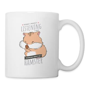Thinking About My Hamster Cooler Nager - Tasse - Weiß - Rechts