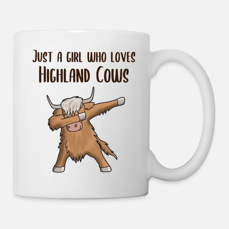 Dabbing Kuh Schottisches Hochlandrind Geschenk - Tasse - Weiß