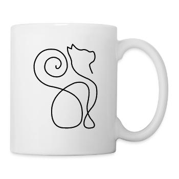 Chat chats dessin au trait art comme cadeau - Mug blanc - blanc - Droite