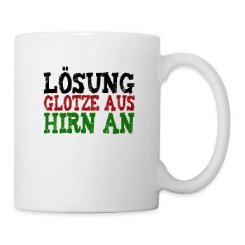 Glotze aus Hirn an - Tasse - Weiß - Rechts