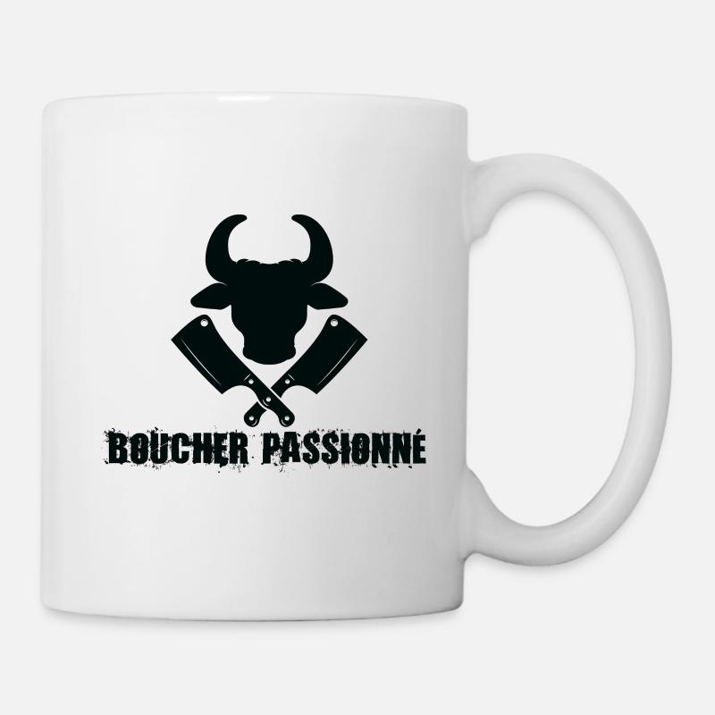 tee shirt pour Boucher passionné par leur métier - Mug blanc - blanc