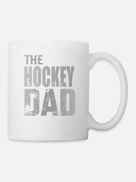Hockey Vater Feldhockey Papa Goalie Puck Geschenk - Tasse - Weiß