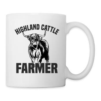 Highland Cattle Farmer cows cow farmer - Mug - white - Right