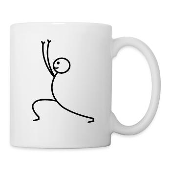 Yoga Exercise Stick Figure Line Art Line Drawing - Mug - white - Right