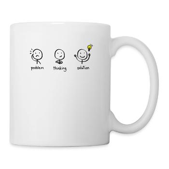 Funny stick figure line art line drawing - Mug - white - Right
