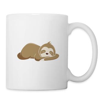 Viel lieber schlafen - Faultier Faulenzer - Tasse - Weiß - Rechts