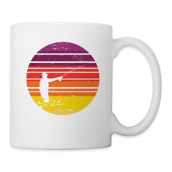 Retro Vintage Fly Fishing Fly Fisherman Gift Idea - Tasse - Weiß - Rechts