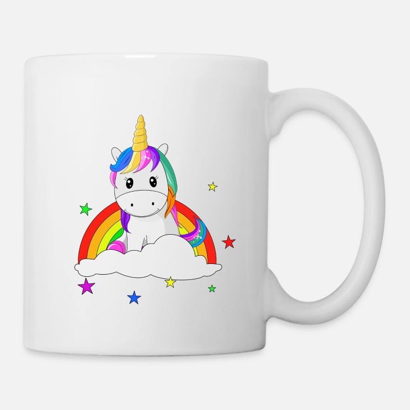 Einhorn für Einhörner Regenbogen Sterne - Tasse - Weiß
