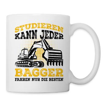 Baggerfahrer - Tasse - Weiß - Rechts