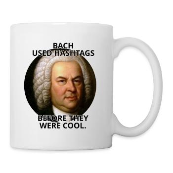 Hashtags Johann Sebastian Bach disant professeur de musique - Mug blanc - blanc - Droite