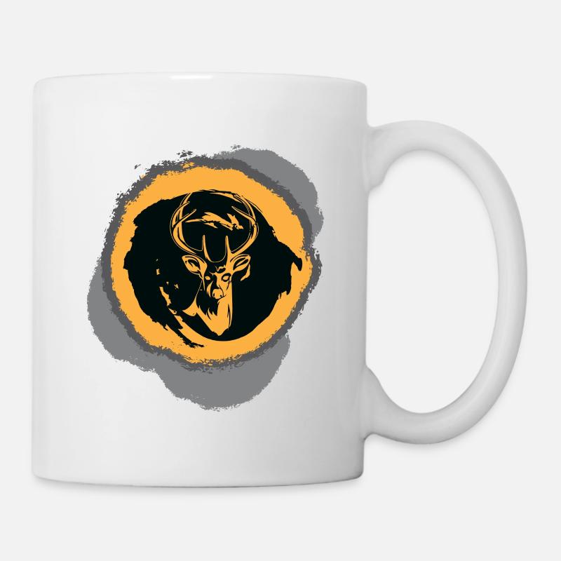Hunter Hunting Hunter Hunting Red Deer Antlers Deer - Mug - white
