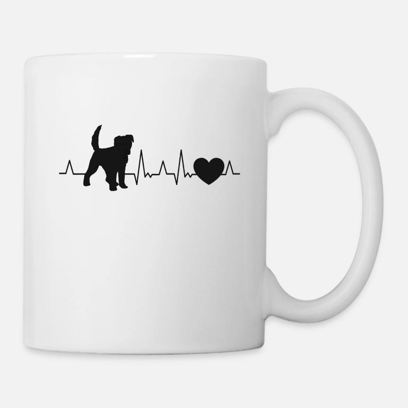 Foxterrier Herzschlag Drahthaar-Foxterrier - Tasse - Weiß
