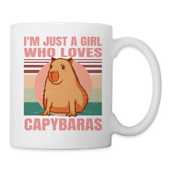 I'm Just A Girl Who Loves Capybaras - Cute Retro - Tasse - Weiß - Rechts
