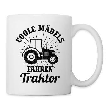 Traktor Mädels Bauer Großvater Landwirtschaft Gesc - Tasse - Weiß - Rechts