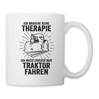 Traktor Therapie Trecker Landtechnik Bauer Geschen - Tasse - Weiß - Rechts