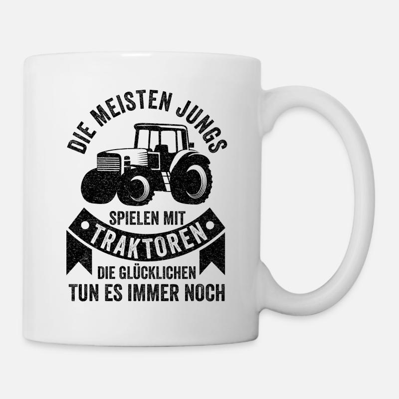 Traktor Trecker Bauernhof Feldarbeit Lustige Sprüc - Tasse - Weiß