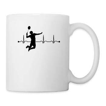 Badminton Badminton Player Heartbeat - Mug - white - Right