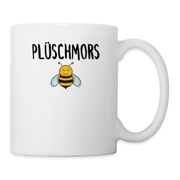 Plüschmors Plattdeutsch Hummel Biene Imker - Tasse - Weiß - Rechts