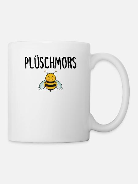 Plüschmors Plattdeutsch Hummel Biene Imker - Tasse - Weiß