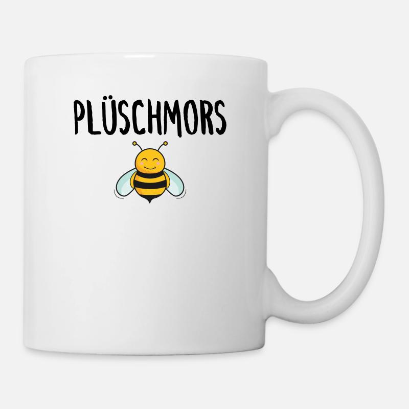 Plüschmors Plattdeutsch Hummel Biene Imker - Tasse - Weiß