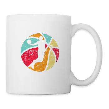 Basket- joueur de basket rétro vintage look coloré - Mug blanc - blanc - Droite