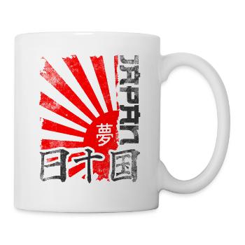 Japon soleil drapeau caractères japonais Kanji - Mug blanc - blanc - Droite