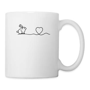 Easter dwarf ram rabbit heart gift - Mug - white - Right