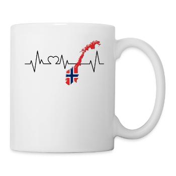 Norwegen Herzschlag - Tasse - Weiß - Rechts