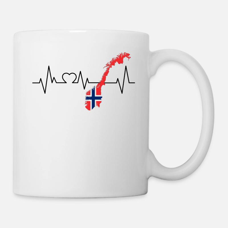 Norwegen Herzschlag - Tasse - Weiß